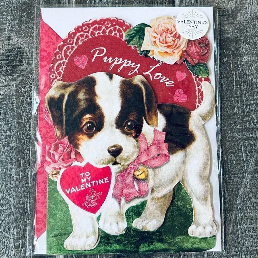 Puppy Love Valentine’s Day Dog Greeting Card